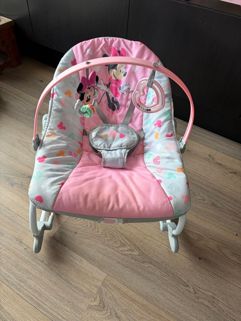 Baby schommelstoel Minnie Mouse, Kinderen en Baby's, Gebruikt, Schommelstoel, Met gordel(s) of riempje(s), Ophalen