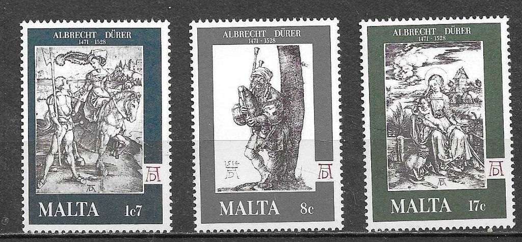 Malta postzegels Albrecht Dürer 1971 - serie pf, Ophalen of Verzenden, Malta, Postfris