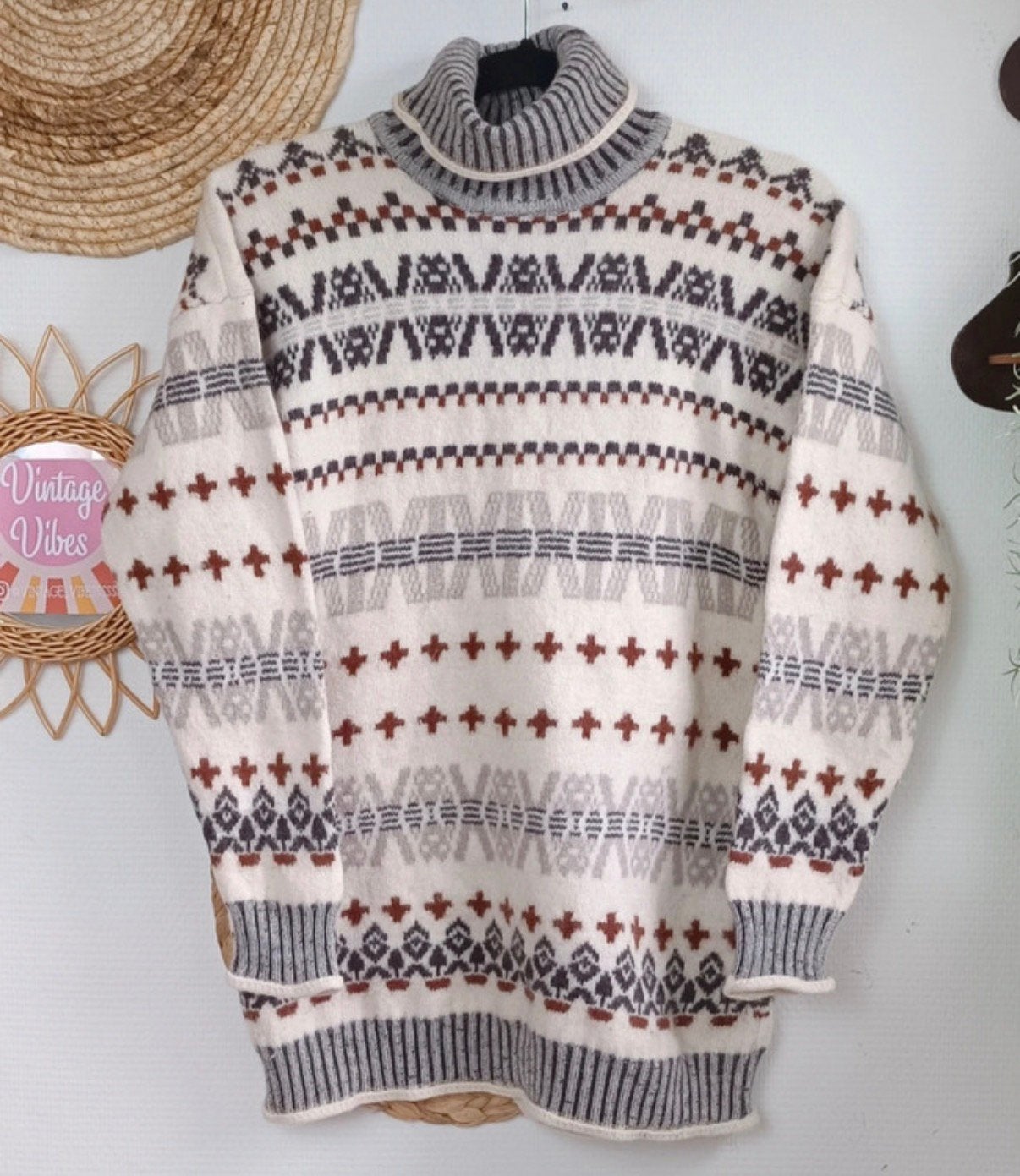Vintage wollen col trui, Ophalen of Verzenden, Zo goed als nieuw, Maat 36 (S)