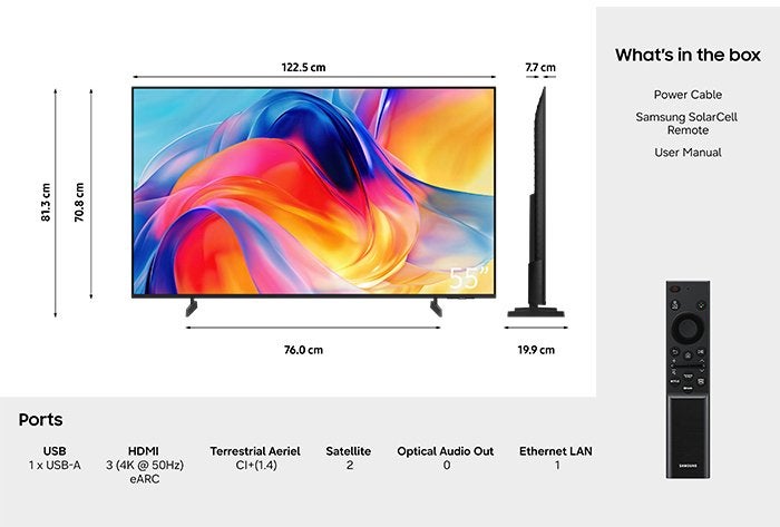 SAMSUNG UE55M74H (2026), Ophalen of Verzenden, Zo goed als nieuw, Nvt, Nvt