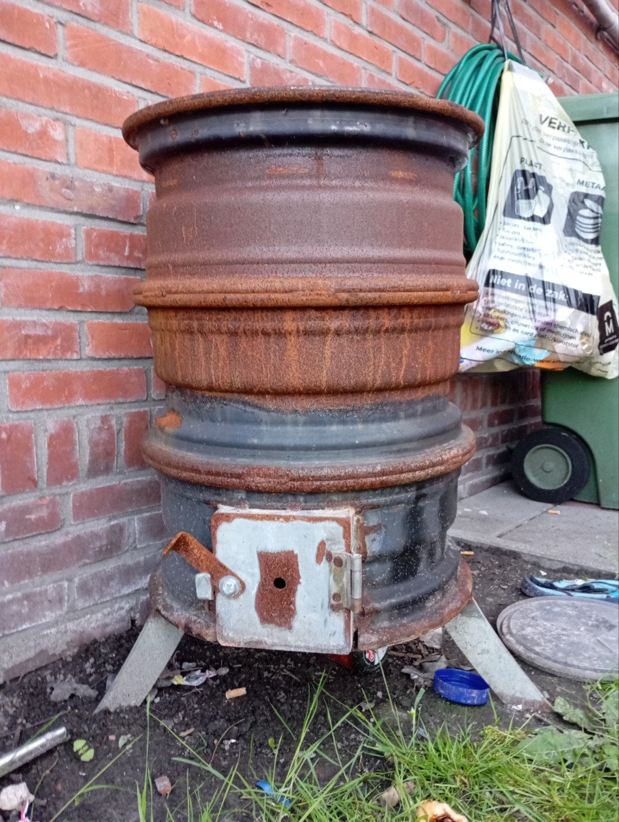Vuurhaard / Buitenhaard/bbq, Huis en Inrichting, Haarden, Ophalen, Gebruikt, Vrijstaande haard, Houthaard