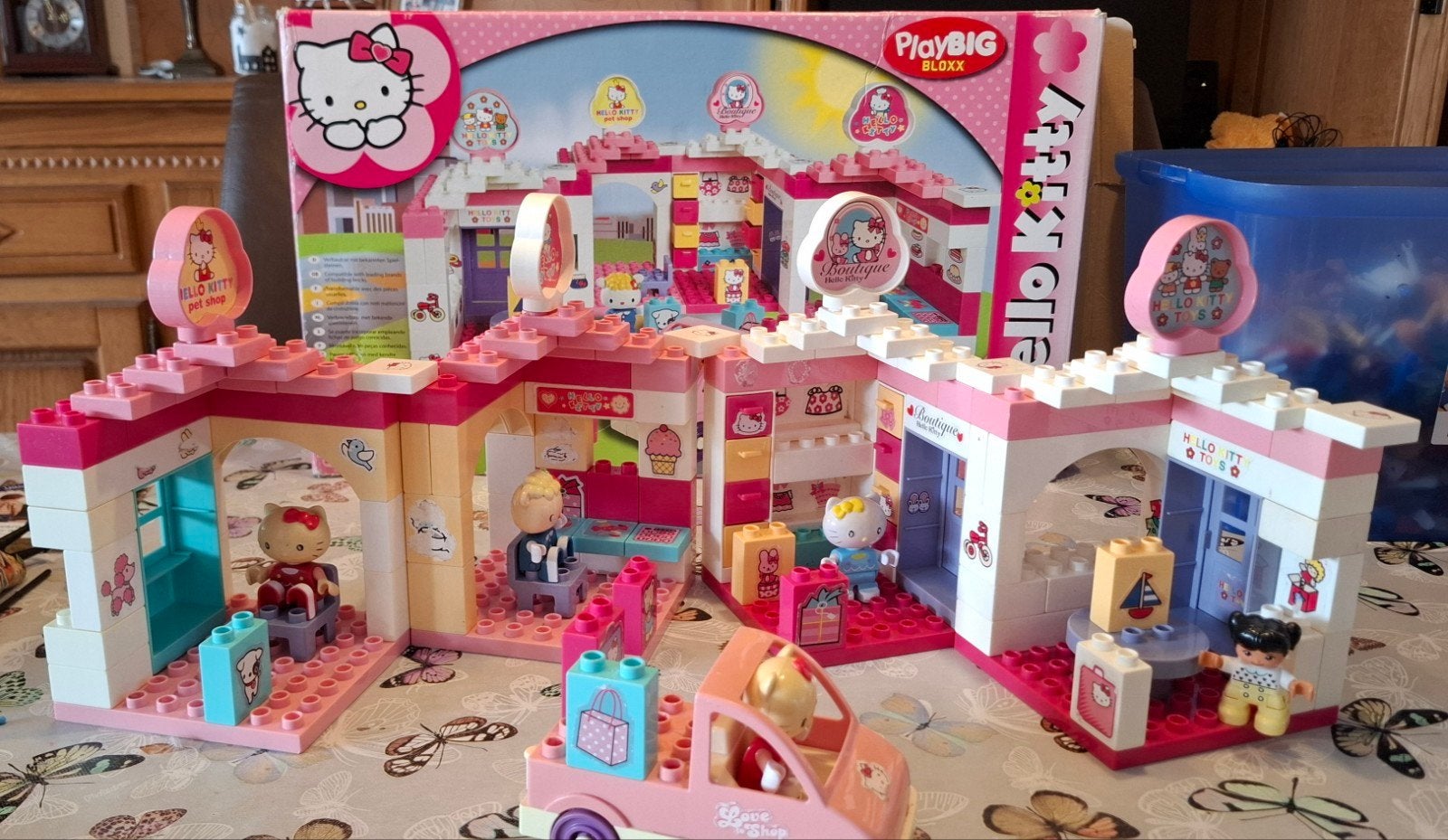 PlayBIG Bloxx Hello Kitty Speelset met Auto, Ophalen of Verzenden, Gebruikt, Overige merken