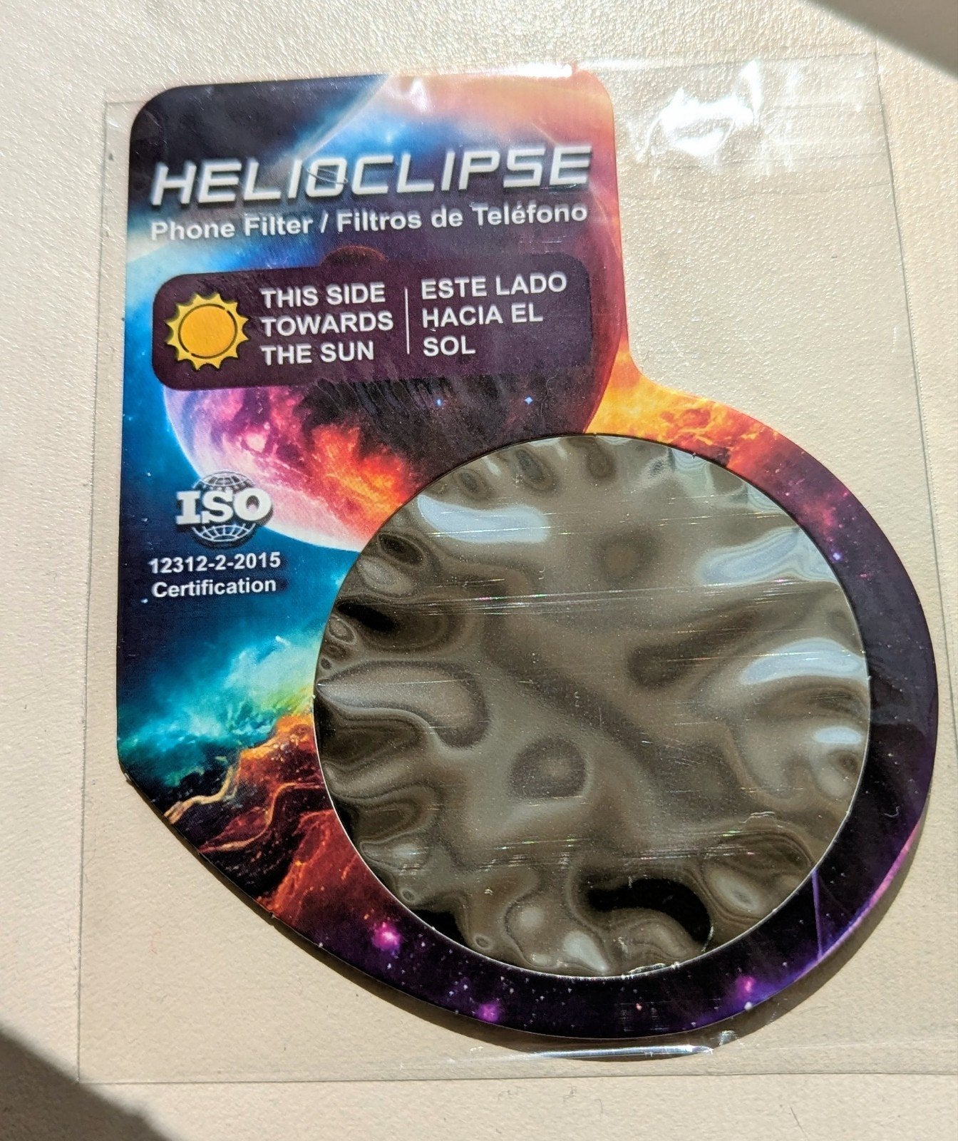 Helioclipse Eclips filter voor telefoon/camera gecertificeer, Ophalen, Nieuw, 50 tot 60 mm, Overige typen