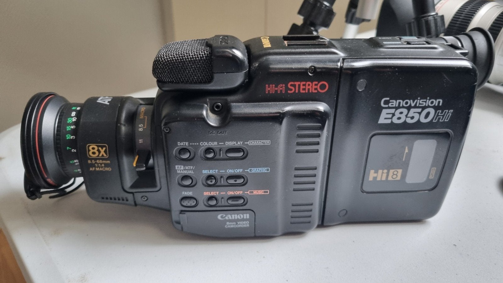 Canon Canovision E850Hi Hi8 Camcorder met doos, Audio, Tv en Foto, Videocamera's Analoog, Ophalen of Verzenden, Hi 8, Camera