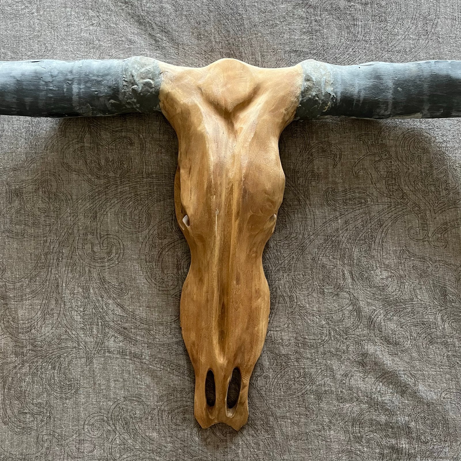 Decoratieve Stierenkop Wanddecoratie Hout, Huis en Inrichting, Woonaccessoires | Overige, Ophalen, Hout, Gebruikt, Bruin