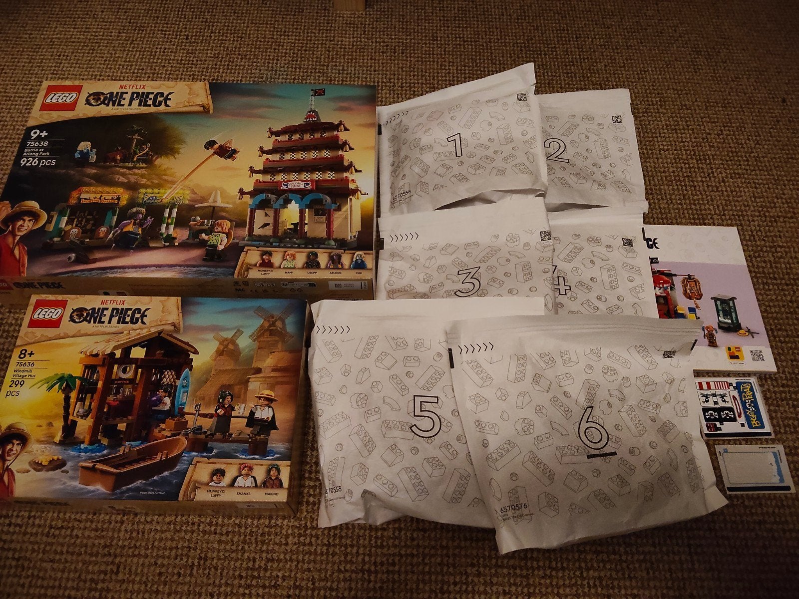 Lego One Piece Arlong Park, windmolen dorp en Buggy Circus, Ophalen of Verzenden, Nieuw