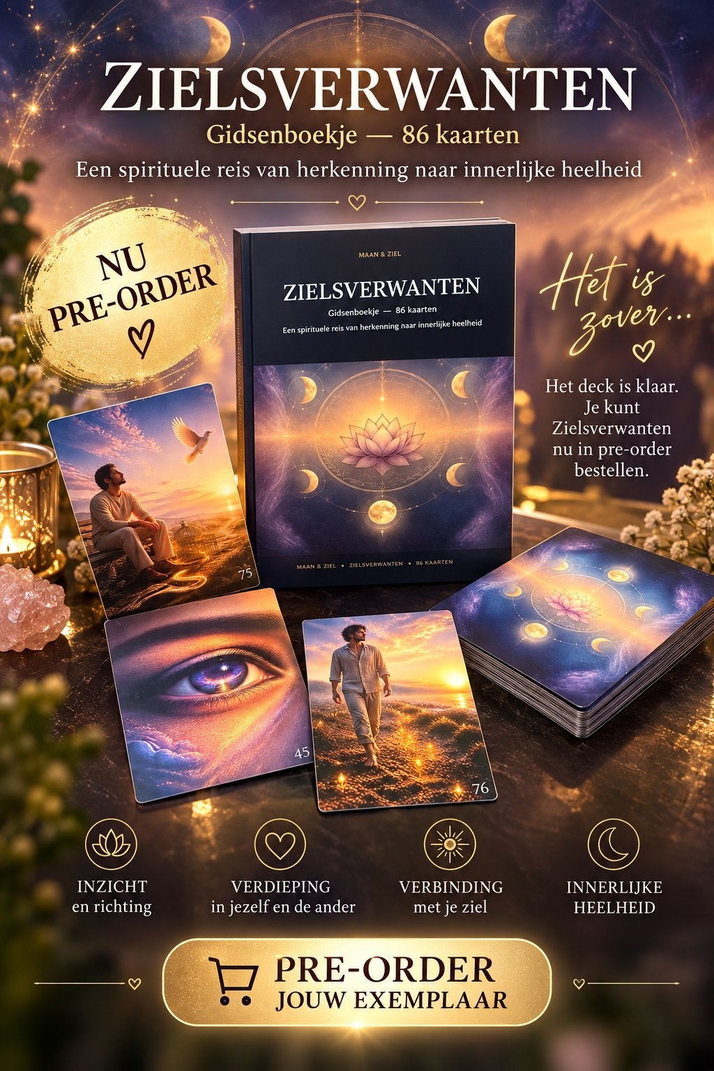 Zielsverwanten: Gidsenboekje & 86 Kaarten - Spirituele Reis, Ophalen of Verzenden, Nieuw, Spiritualiteit algemeen, Achtergrond en Informatie