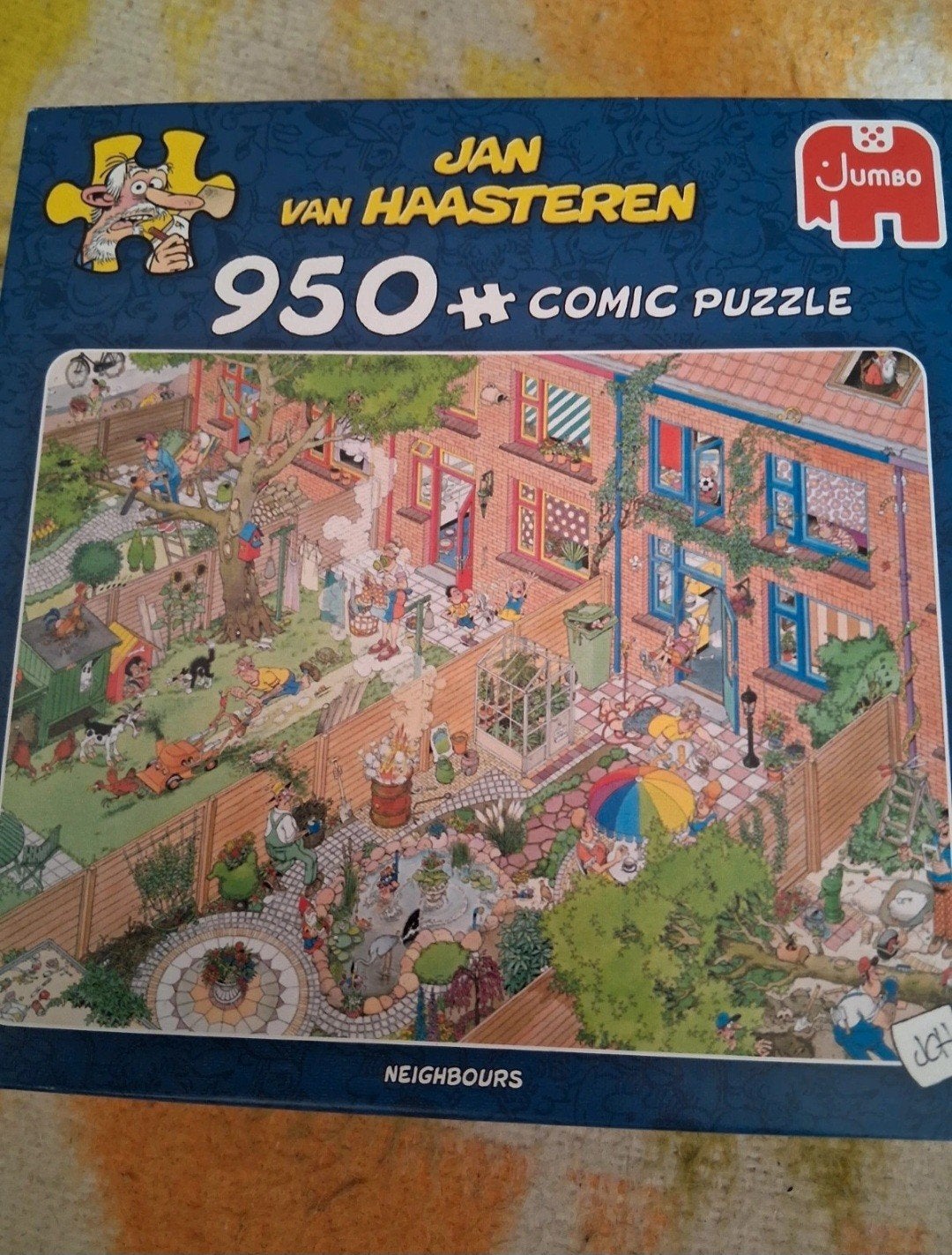 Jan van Haasteren legpuzzel "De Buren" - 950 stukjes, Ophalen of Verzenden, 500 t/m 1500 stukjes, Zo goed als nieuw, Legpuzzel