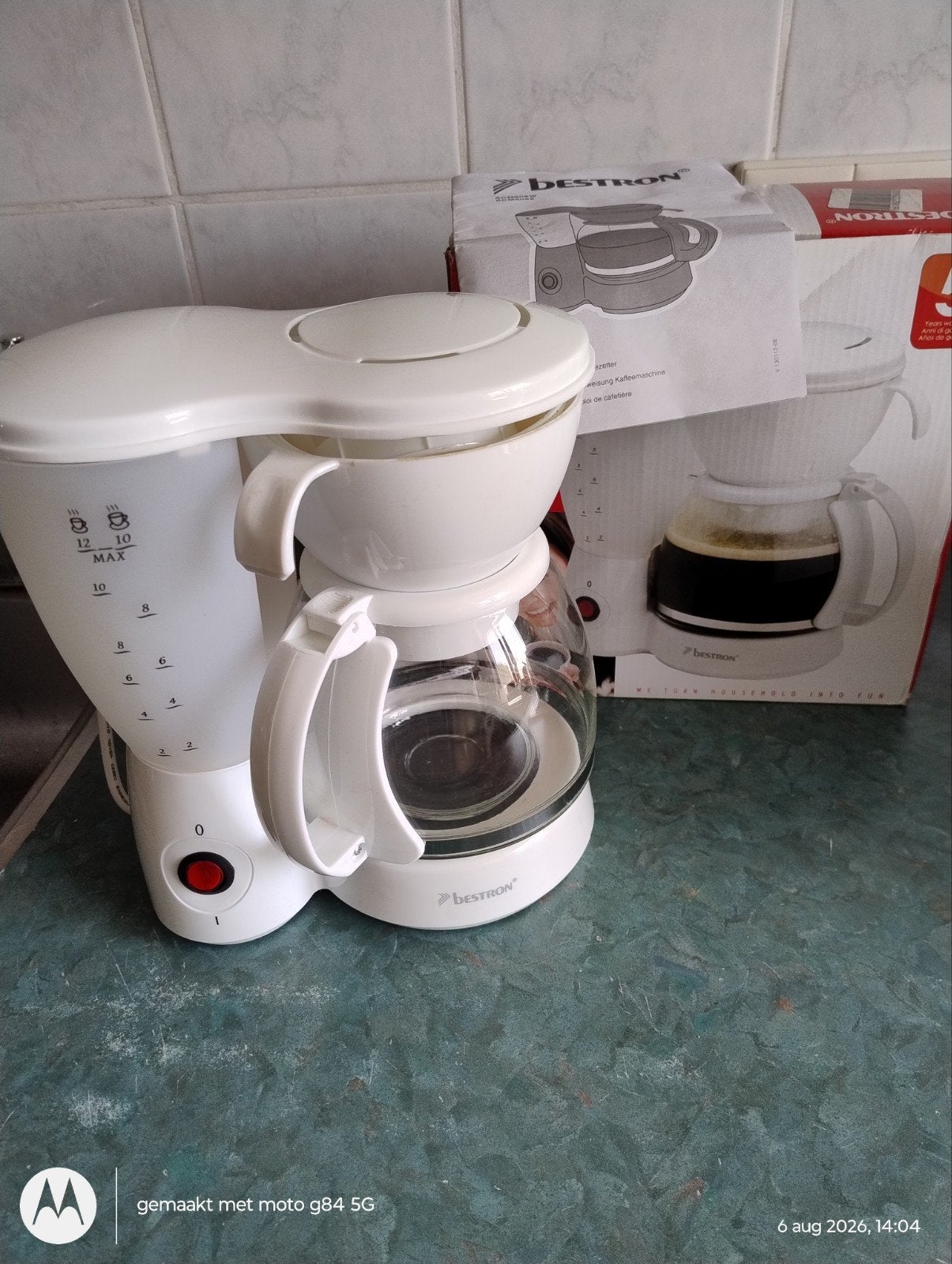Bestron Koffiezetapparaat - Wit, 10-12 kopjes, 10 kopjes of meer, Koffiemachine, Gemalen koffie, Ophalen of Verzenden