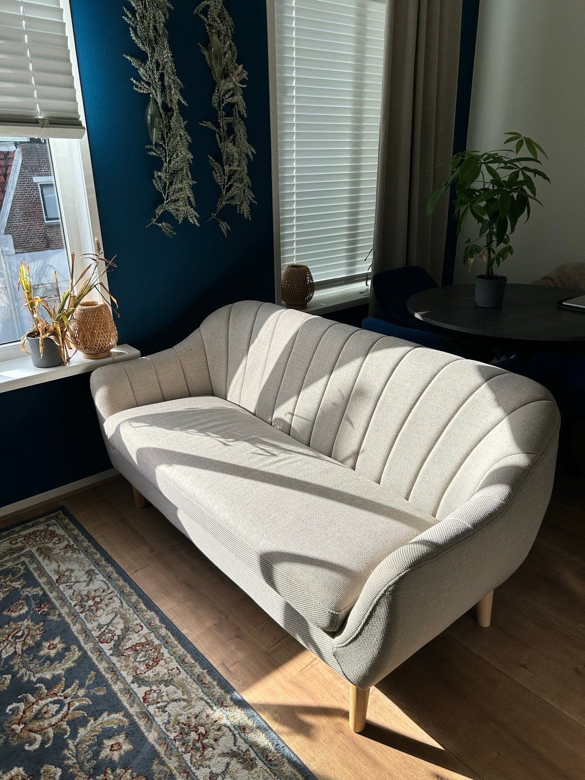 Beige bank, 150 tot 200 cm, Tweepersoons, 75 tot 100 cm, Ophalen of Verzenden