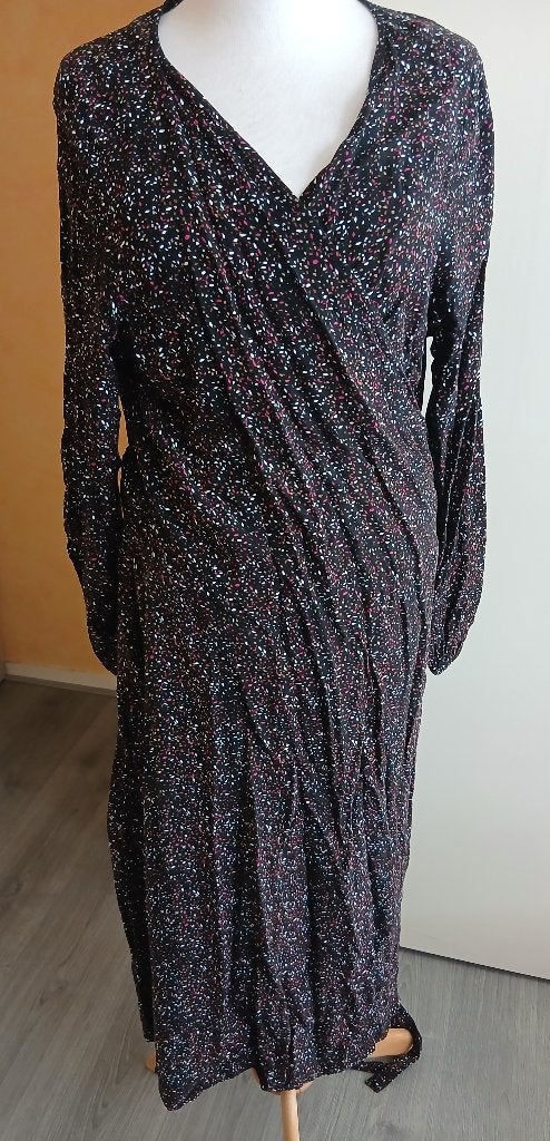 Zwarte jurk met kleine motiefjes van Tom Tailor maat 44, TomTailor, Zwart, Maat 42/44 (L), Nieuw