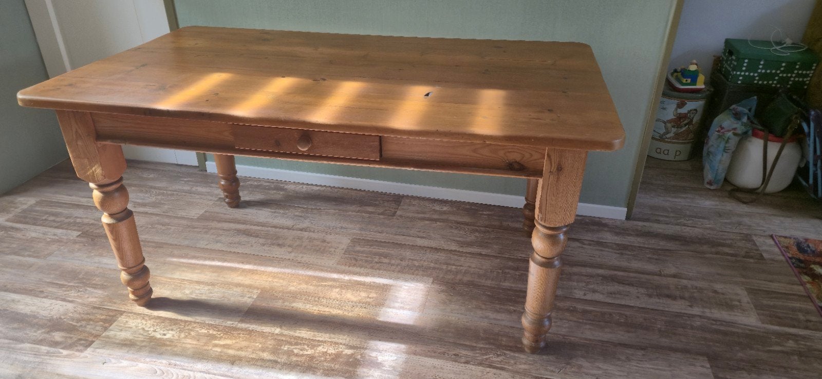Boeren eettafel met verlengstuk, Huis en Inrichting, Ophalen, Gebruikt, 50 tot 100 cm, 150 tot 200 cm