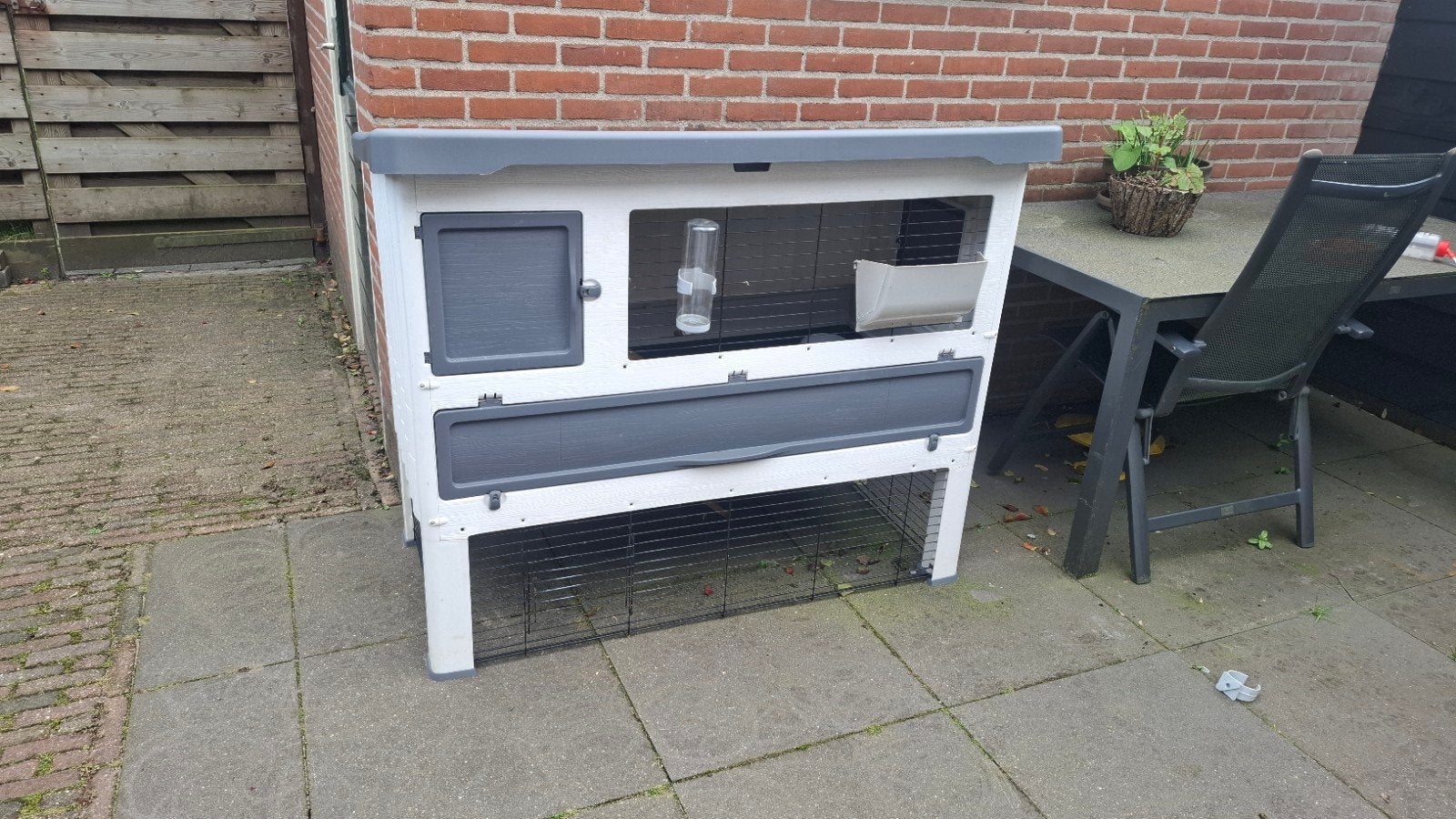Ferplast konijnenhok, wit/grijs, Ophalen, 110 cm of meer, Hok, 90 cm of meer