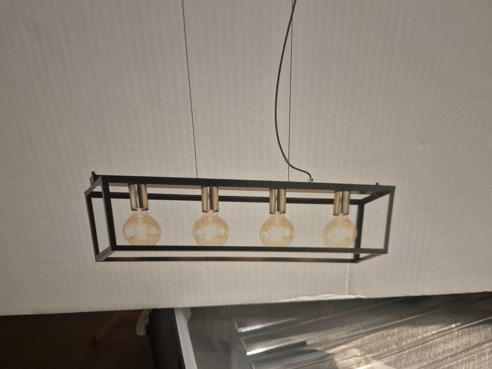 Gloednieuw! Hanglamp – 4-Lichts (Zwart / Goud) Industrieel