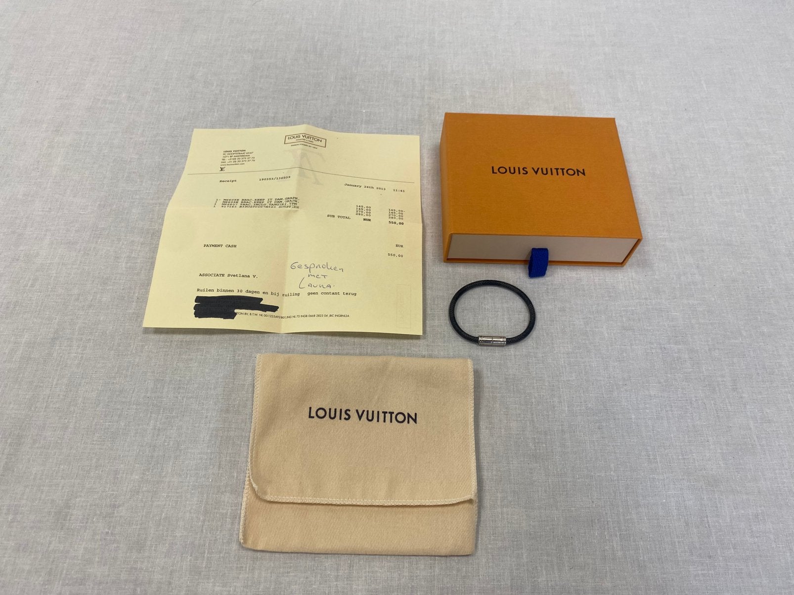 Louis Vuitton Keep It Bracelet Damier Graphite, Verzenden, ., Zwart, Nieuw