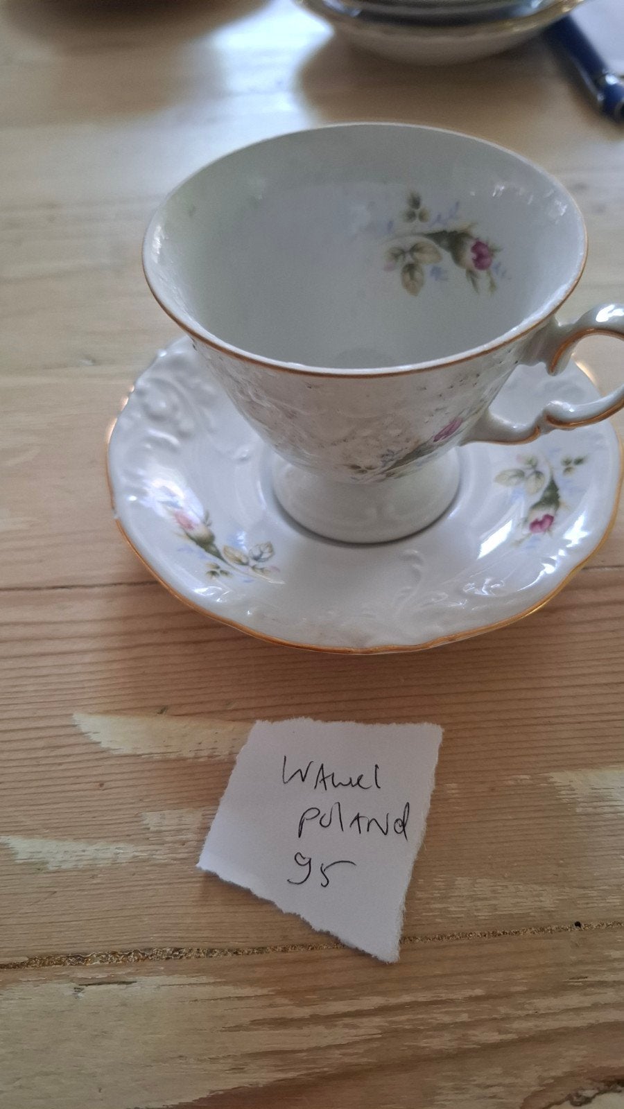 Vintage porselein Wawel  kop en schotel 85, Ophalen, Zo goed als nieuw, Porselein, Kop en/of schotel