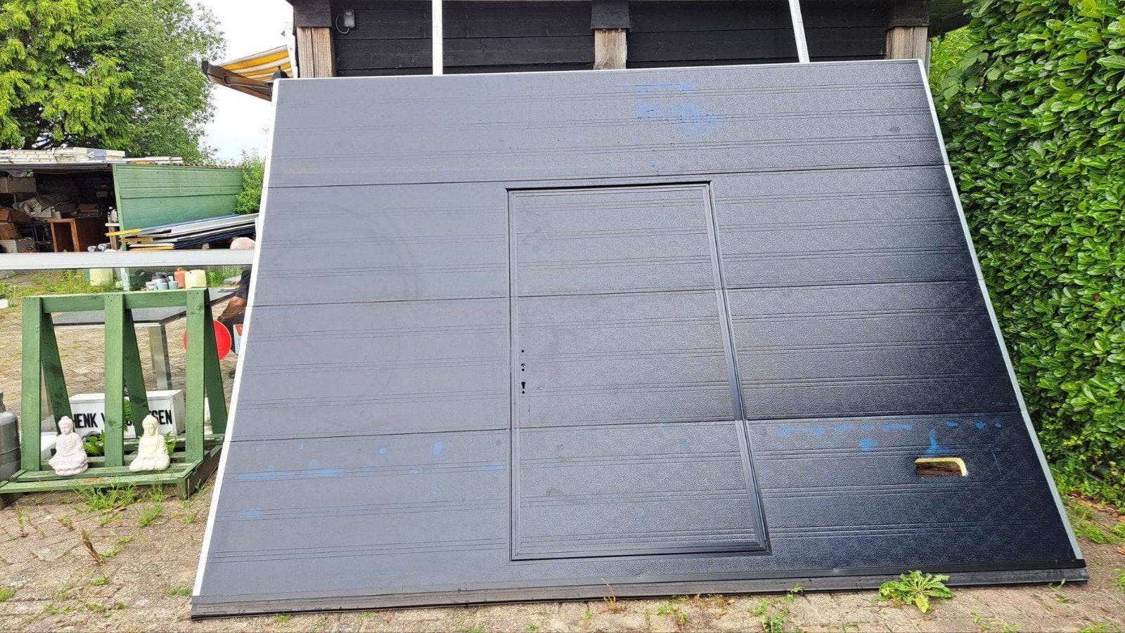 Garage deur met loopdeur, Ophalen, 120 cm of meer, Binnendeur, 200 tot 215 cm