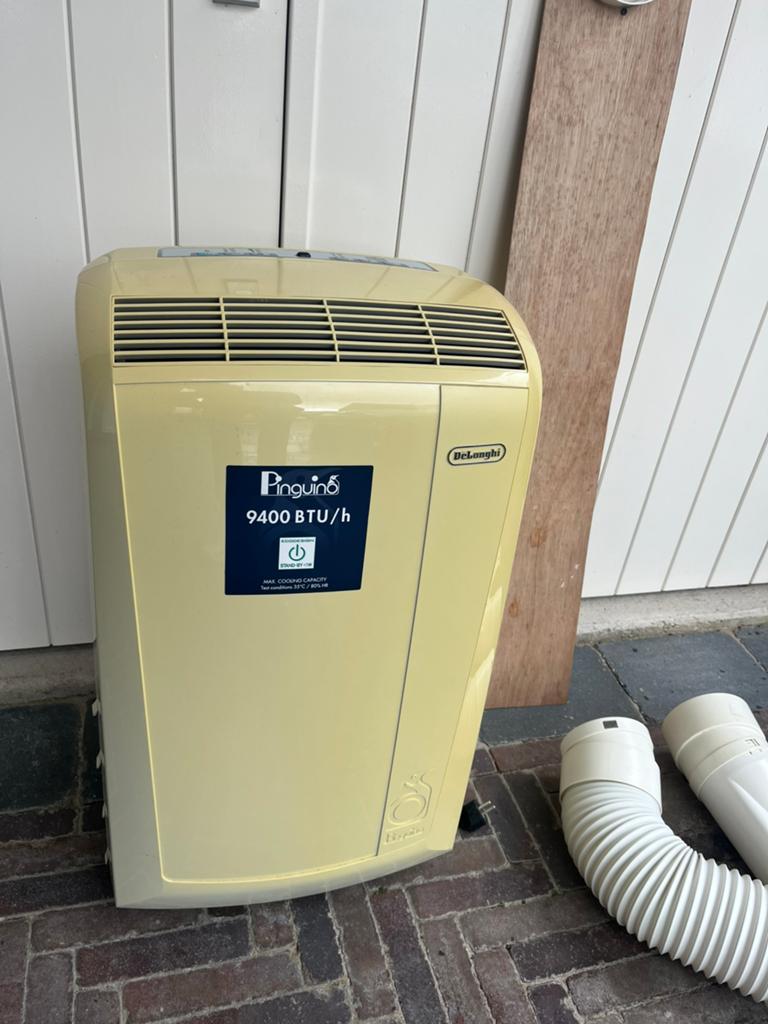 Delonghi Pinguino 9400 mobiele airco, Ophalen, Minder dan 60 m³, 3 snelheden of meer, Zo goed als nieuw
