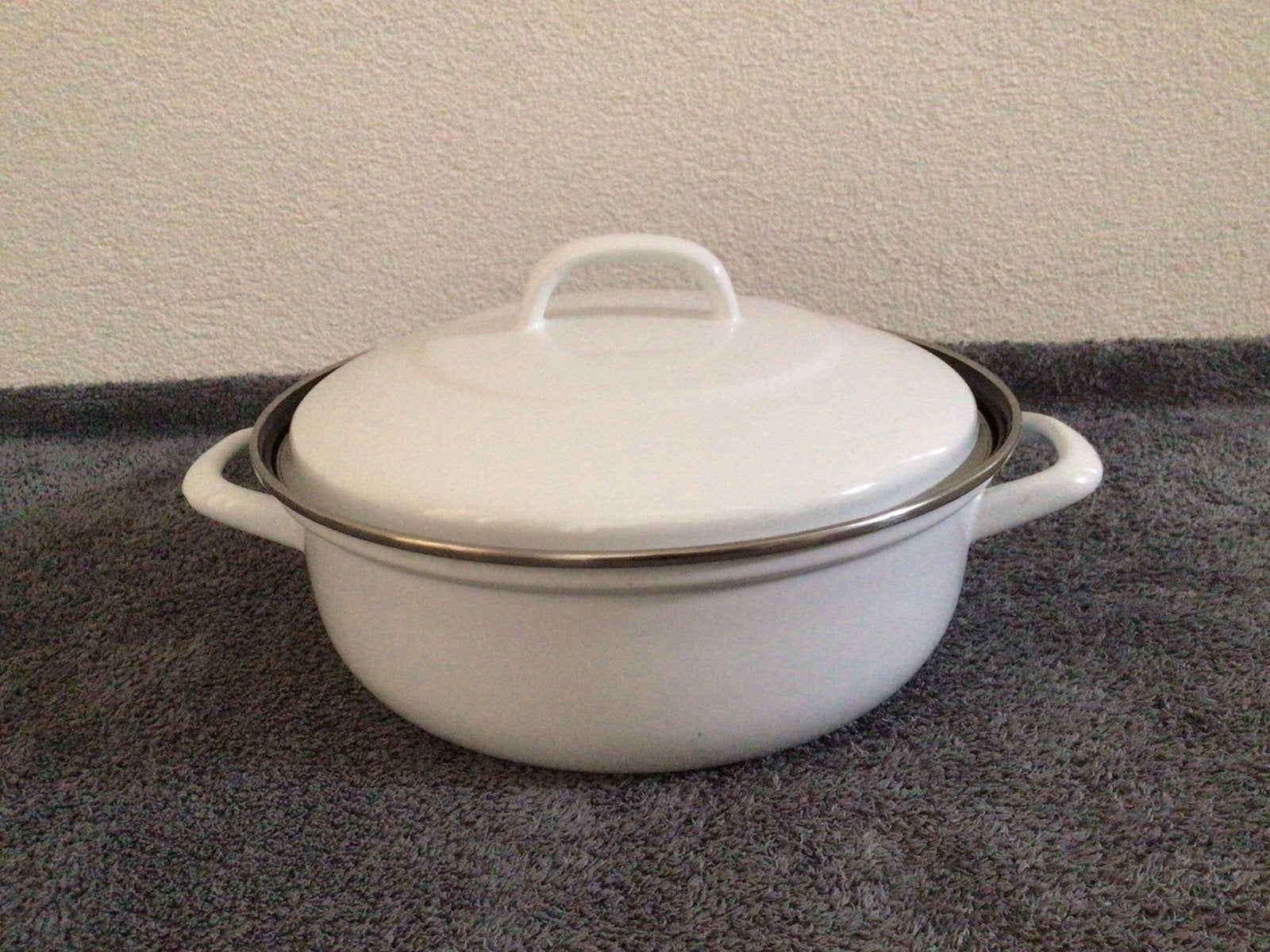 Braadpan, wit, 28 cm, nieuwstaat, geschikt voor inductie, Ophalen, Zo goed als nieuw, Overige materialen