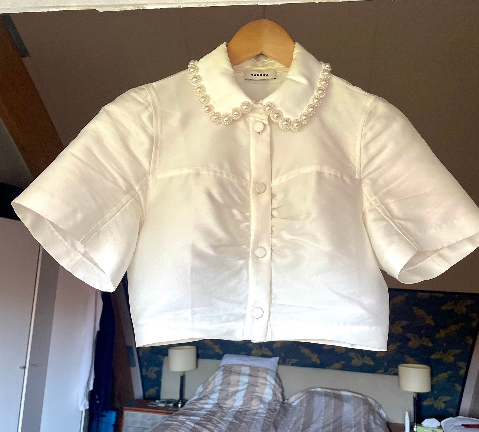 Sandro blouse, top, Kleding | Dames, Wit, Nieuw, Ophalen of Verzenden, Korte mouw