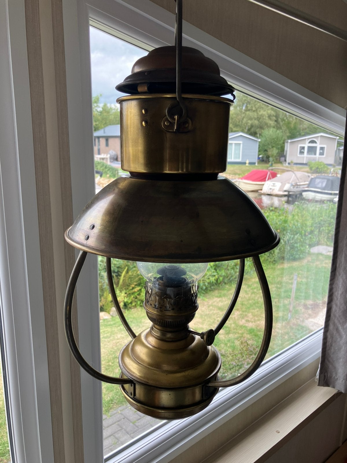 Originele DHR Trawlerlamp messing Ideal Brenner 20", Ophalen of Verzenden