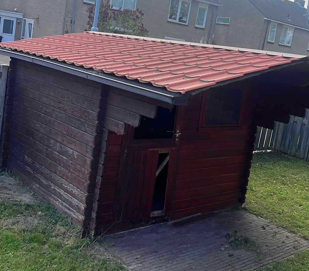 Blokhut / tuinhuis GRATIS AFHALEN – (Rijsenhout), Ophalen of Verzenden, Gebruikt, 250 tot 500 cm, Blokhut