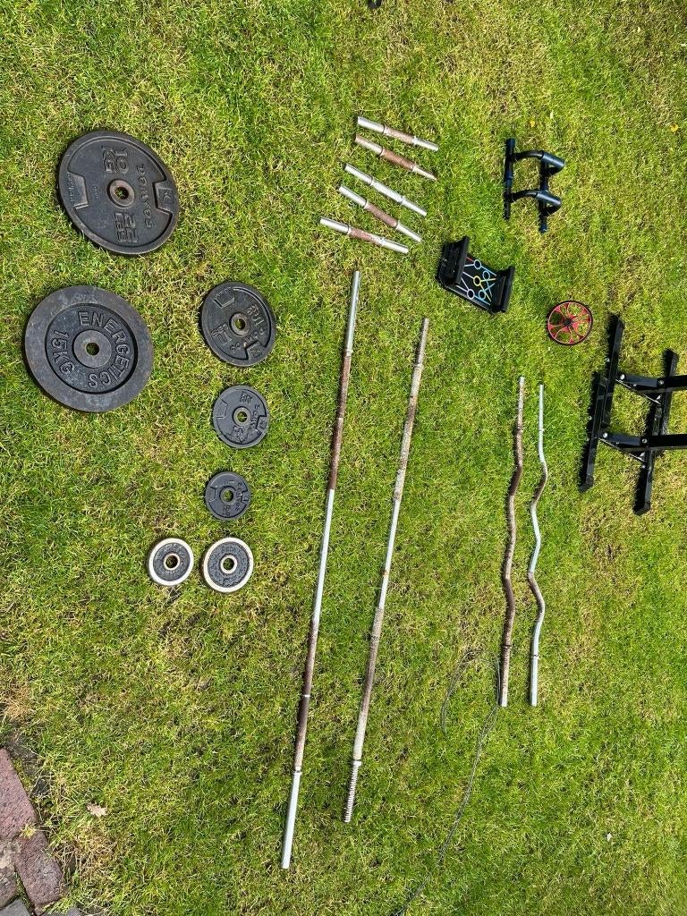 Fitness set – gewichten + halterstangen, Ophalen, Zo goed als nieuw, Benen, Overige typen