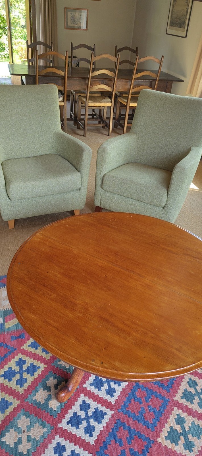 Antieke ronde salontafel van hout, Antiek en Kunst, Antiek | Meubels | Tafels, Ophalen