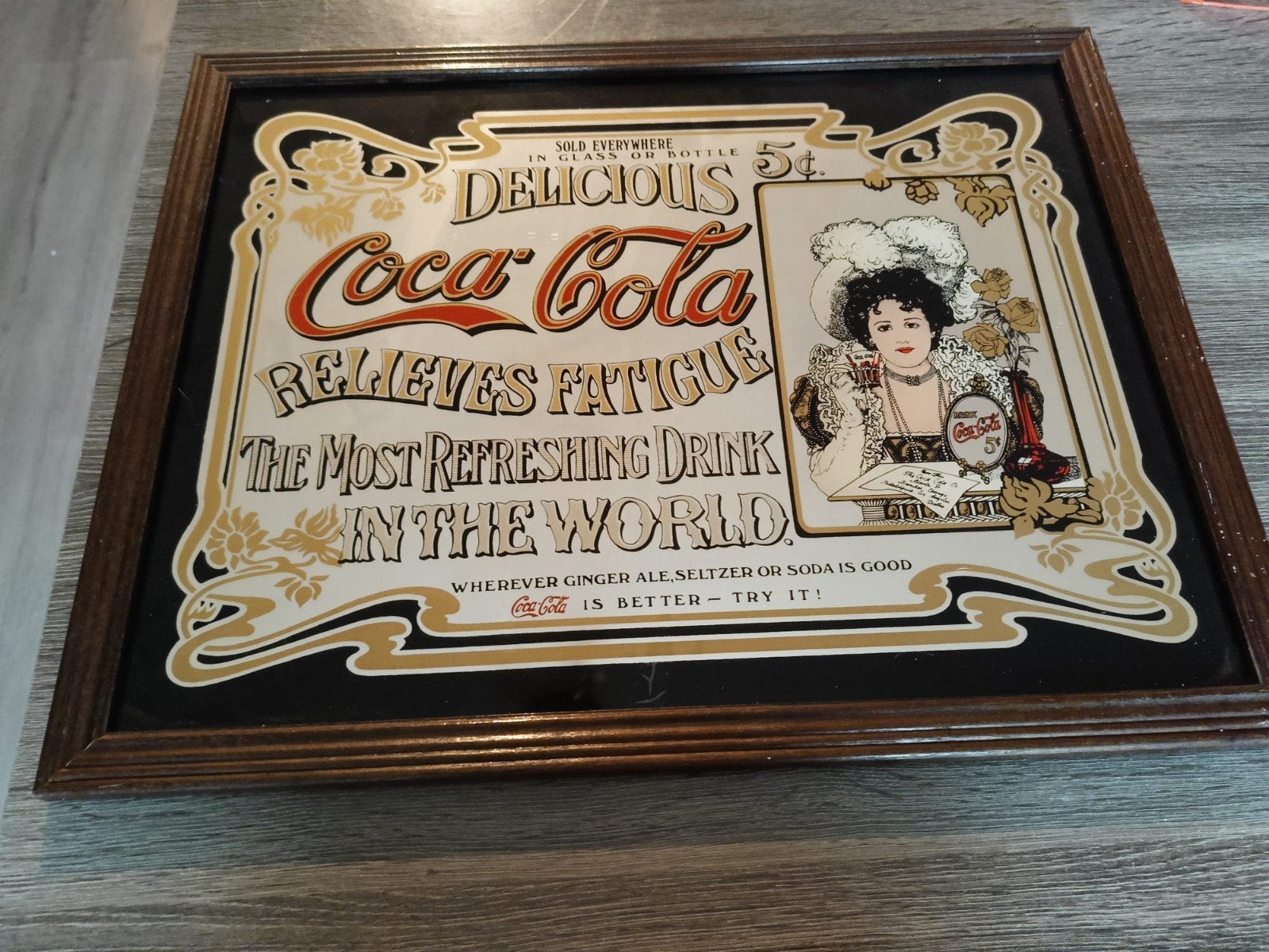 Coca cola spiegel, Verzamelen, Ophalen, Reclamebord