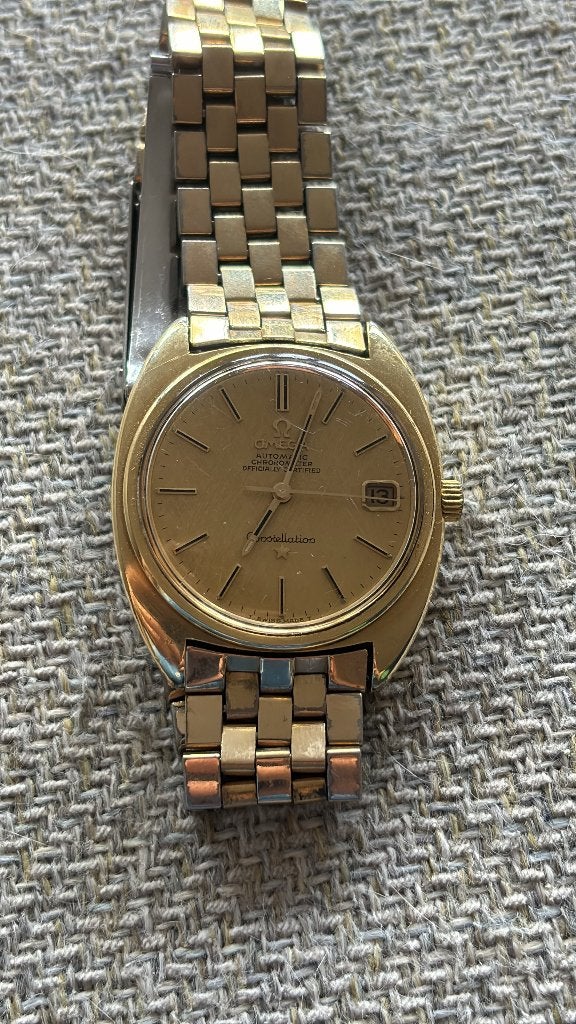 Omega constellation, ref 186.017 (MOET VANDAAG WEG), Sieraden, Tassen en Uiterlijk, Horloges | Antiek, Ophalen, Staal, Polshorloge
