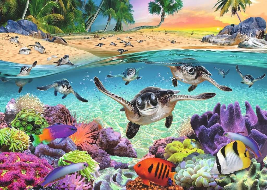Ravensburger legpuzzel nieuw 500 XXL Schildpadden, Hobby en Vrije tijd, Ophalen of Verzenden, 500 t/m 1500 stukjes, Nieuw, Legpuzzel