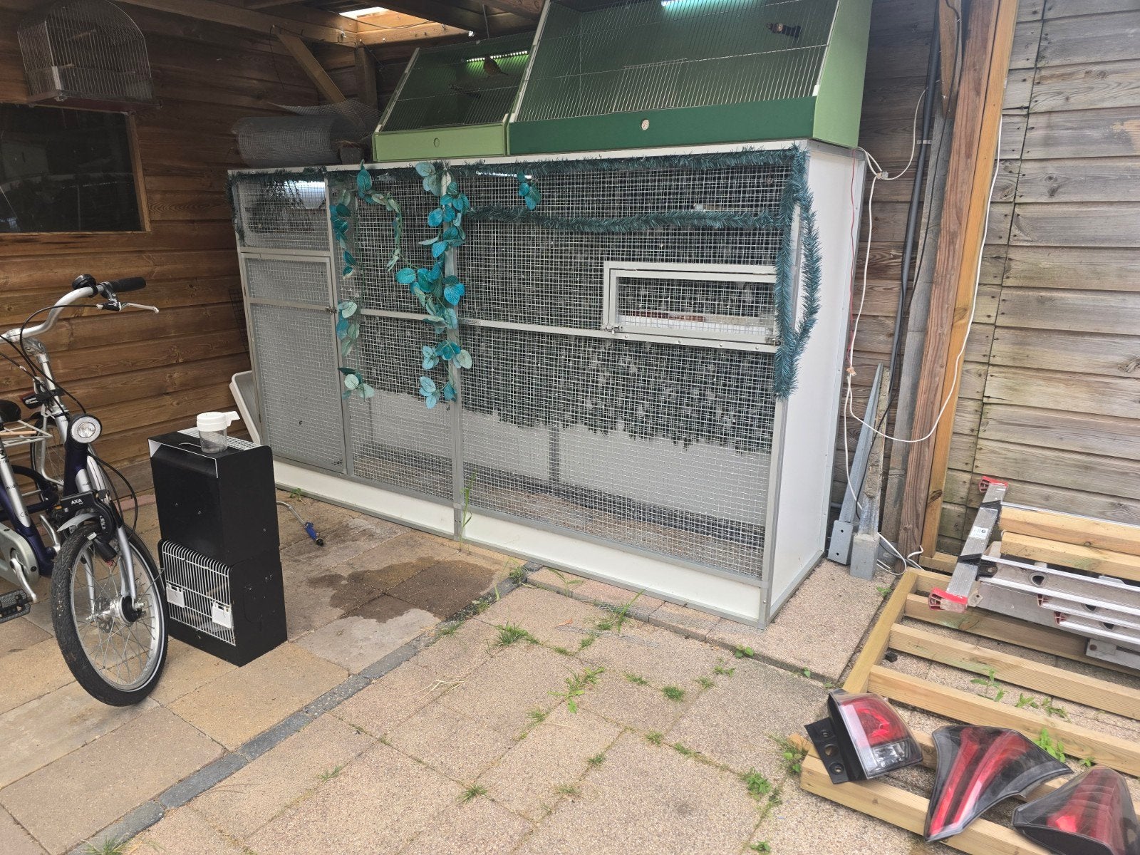 vogel voliere dubbel gaas., Dieren en Toebehoren, Vogels | Hokken en Kooien, Ophalen, Gebruikt, Aluminium, Volière