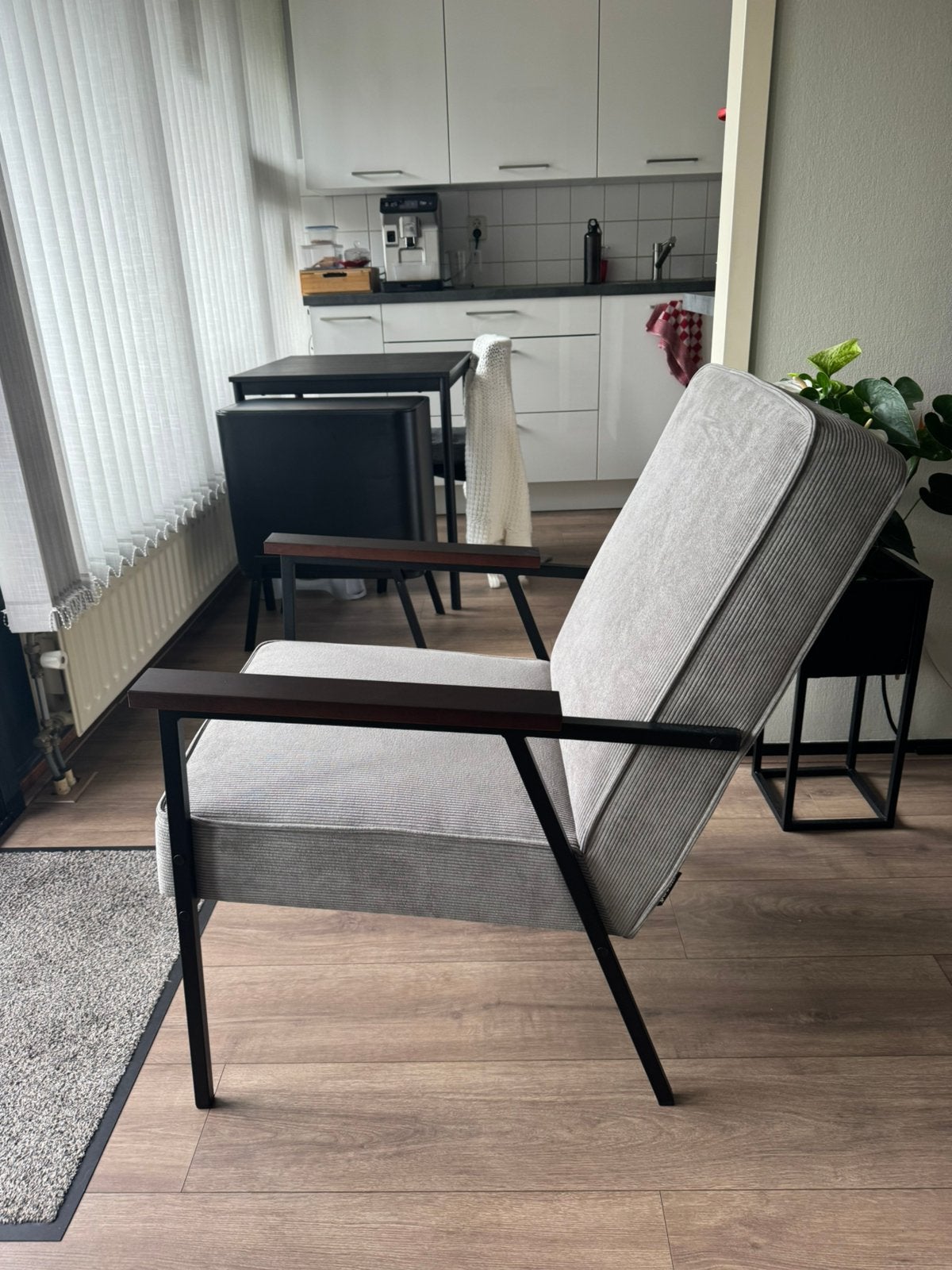 Fauteuil stoel grijs set van 2, Huis en Inrichting, Stoelen, Ophalen, Zo goed als nieuw, Grijs, Eén