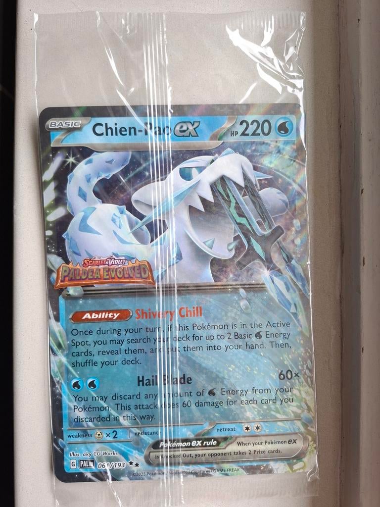 Chien-Pao ex 061/193 Paldea Evolved Pokémon Kaart Jumbo, Ophalen of Verzenden, Zo goed als nieuw, Losse kaart