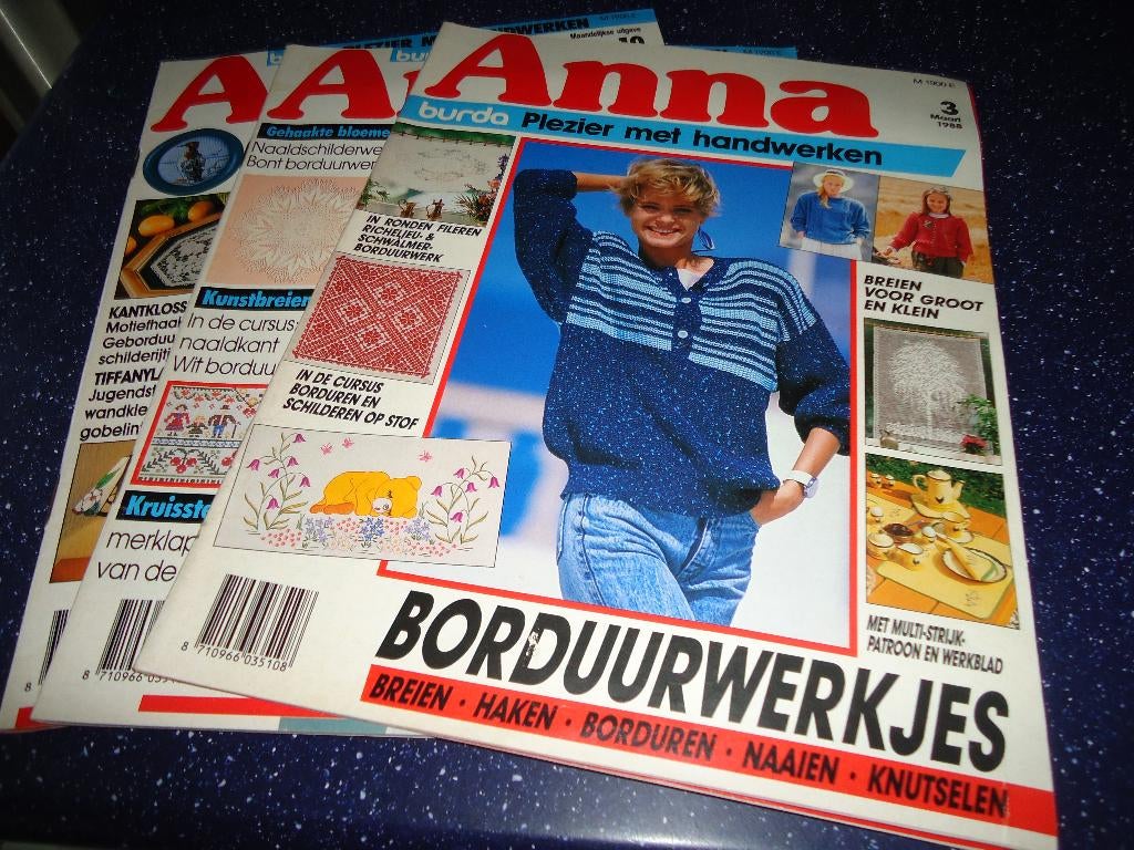 handwerkbladen ,,anna,, van burda 32 stuks, Boeken, Ophalen of Verzenden, Zo goed als nieuw, Damesbladen