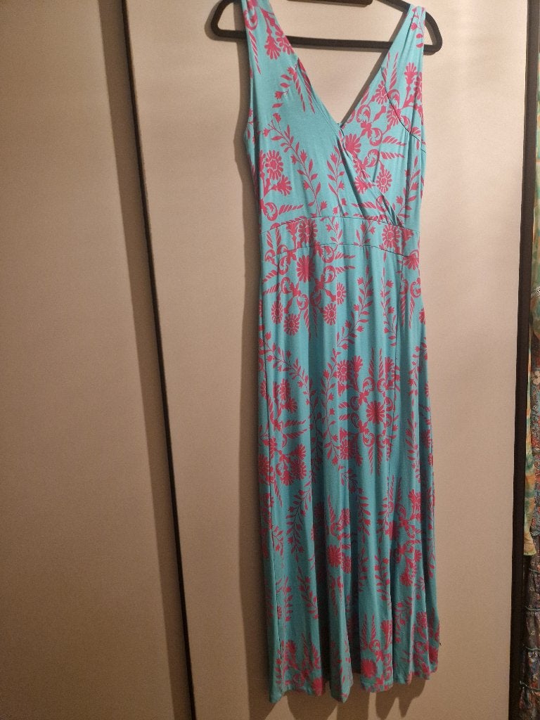 Zomerjurk turquoise/roze Juffrouw Jansen maat M, Maat 38/40 (M), Overige kleuren, Ophalen of Verzenden, Zo goed als nieuw