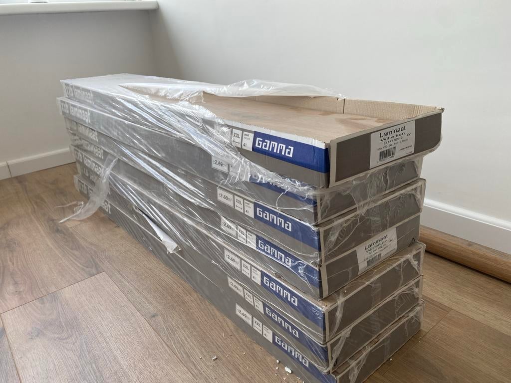 Gamma XXL Laminaat Wit Eiken - 6,5 pakken (ca. 17,5 m²), Ophalen, Wit, Nieuw, 10 tot 25 m²