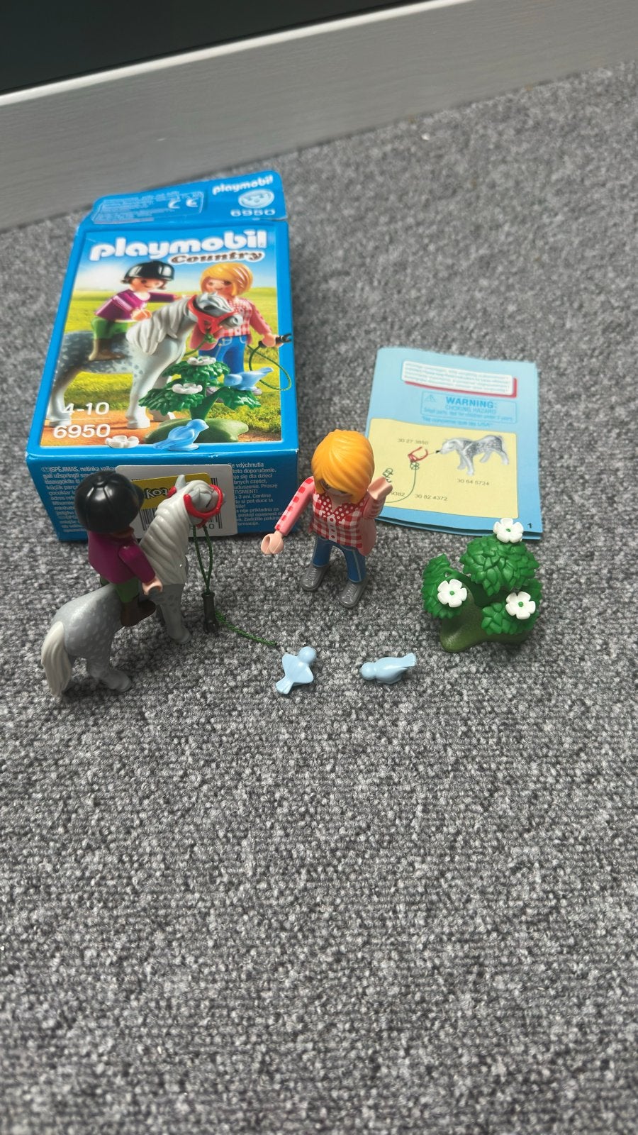 Playmobil Country 6950 Pony met ruiter en verzorger, Complete set, Ophalen of Verzenden, Zo goed als nieuw, Country