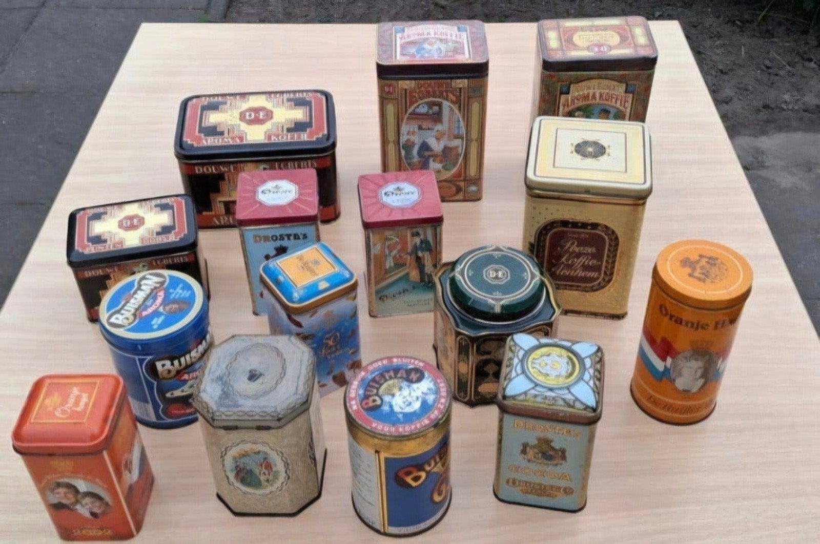 Vintage blikken voor koffie, thee en koekjes, diverse merken, Ophalen of Verzenden