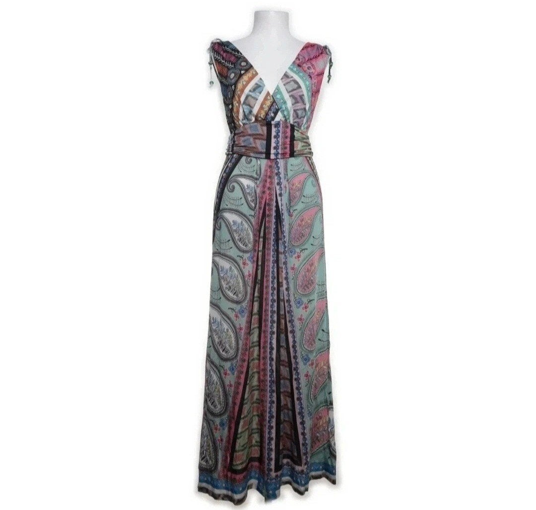 Gigue Multicolor Maxi Jurk Maat 36, Kleding | Dames, Gigue, Zo goed als nieuw, Maat 36 (S), Onder de knie