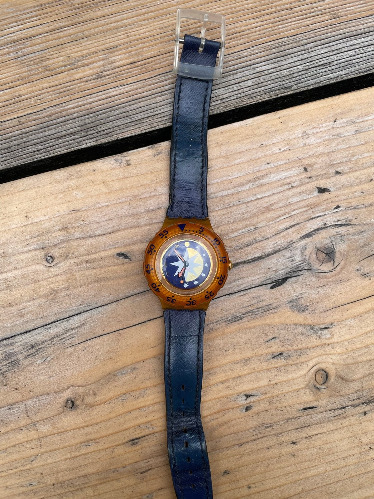 Vintage Swatch Scuba 200 duikhorloge, Ophalen, Kunststof, Gebruikt, Polshorloge