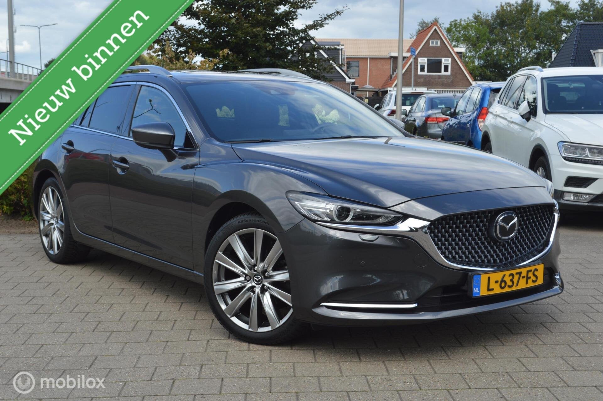 Mazda 6 Sportbreak 2.5 SkyActiv-G 194 Signature, Auto's, Dealer onderhouden, 4 cilinders, 6 sportbreak, Grijs