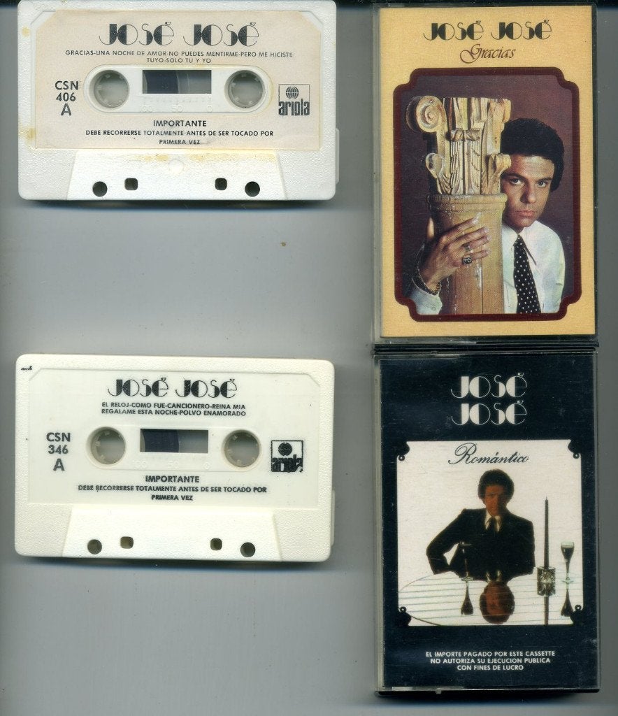 José José 2 cassettes €3,50 per stuk 2 voor €6 ZGAN, Cd's en Dvd's, Latin en Salsa, 2 t/m 25 bandjes, Ophalen of Verzenden, Zo goed als nieuw
