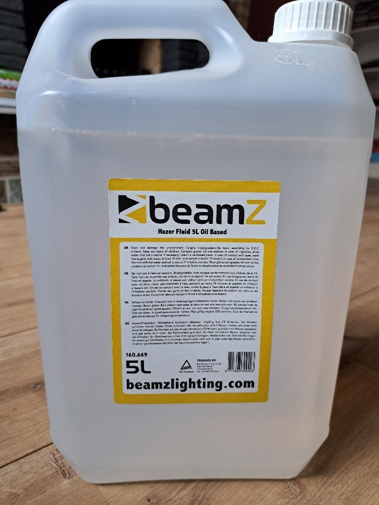 Rookvloeistof beamZ Hazer Fluid 5L Oil Based, Ophalen, Nieuw, Rookmachine