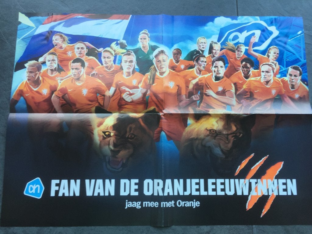 Poster Fan van de Oranjeleeuwinnen., Ophalen of Verzenden, Nieuw, Overige binnenlandse clubs, Poster, Plaatje of Sticker
