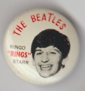 The Beatles Ringo Rings Starr vintage button, Verzenden, Zo goed als nieuw, Overige onderwerpen