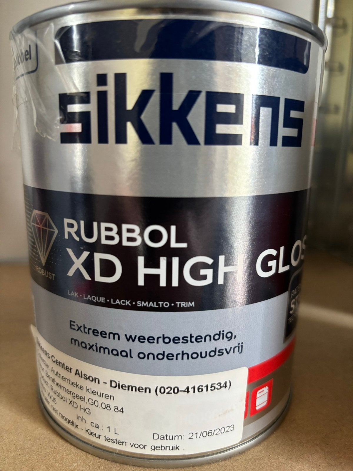 Sikkens Rubbol XD High Gloss Lak - Bentheimergeel G0.08.84, Wit, Nieuw, Ophalen of Verzenden, Lak