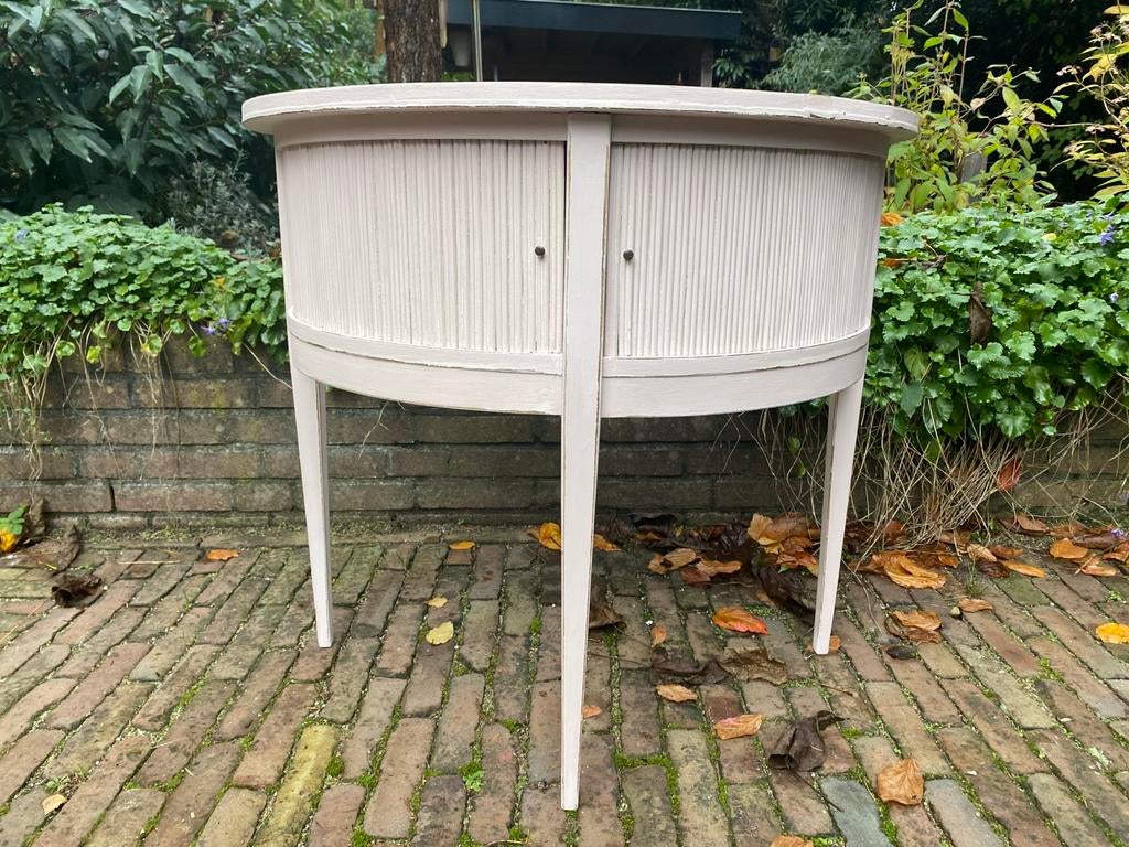 Vintage halve maan rolluikkastje., Tuin en Terras, Ophalen, Zo goed als nieuw, Hout, Overige typen