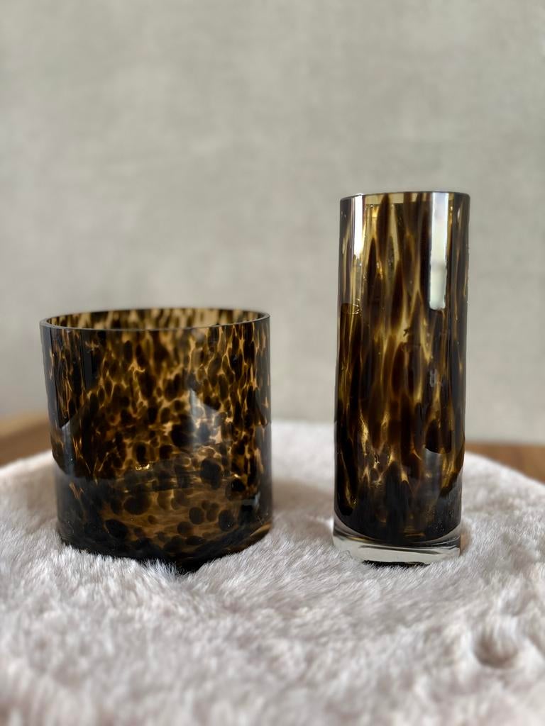 Fidrio Glas Cilinder Tiger rechts, Huis en Inrichting, Ophalen, Overige kleuren, Minder dan 50 cm, Glas