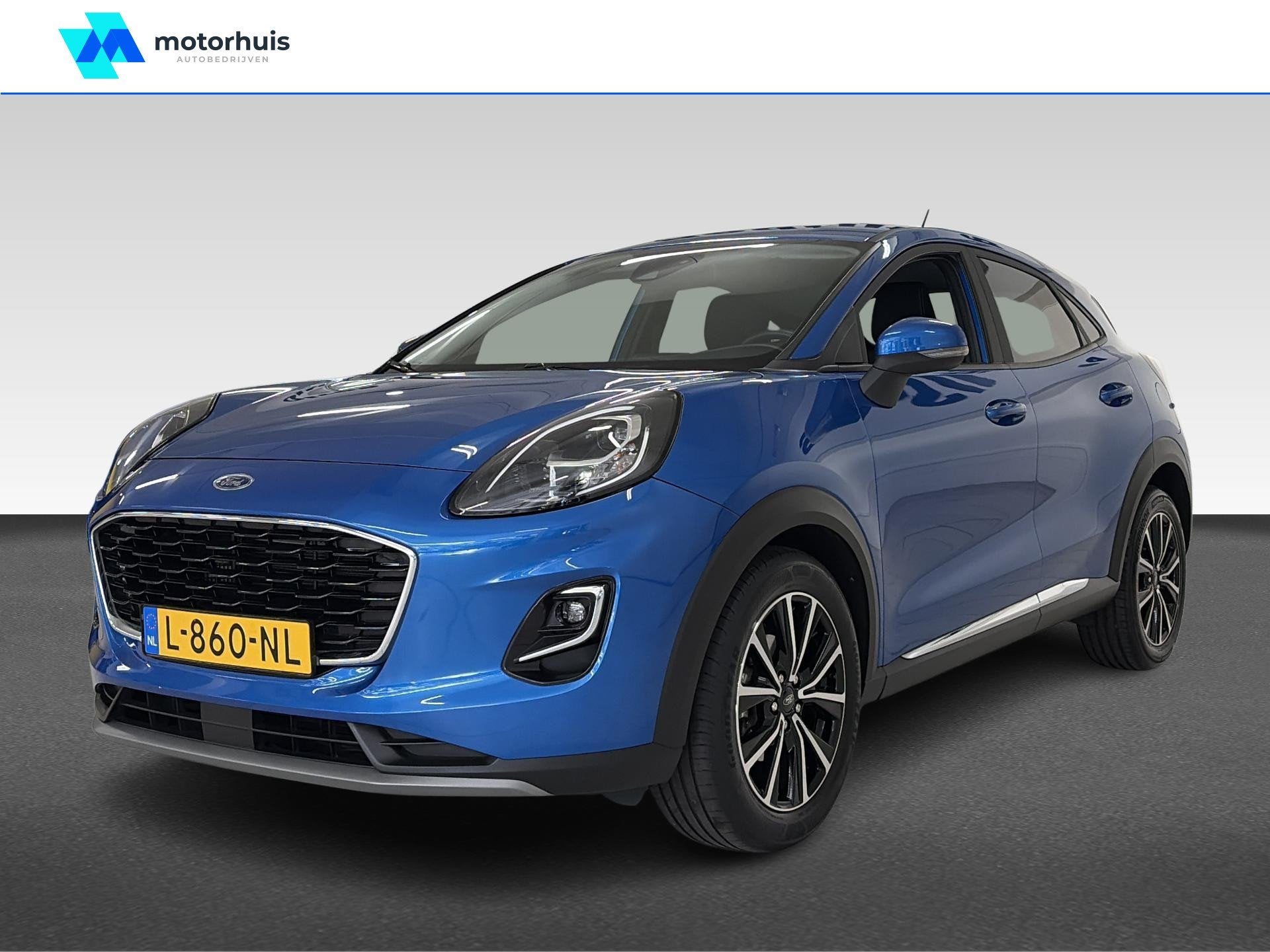 Ford Puma 1.0 EcoBoost Hybrid Titanium, Auto's, Lichtsensor, 125 pk, Euro 6, Blauw